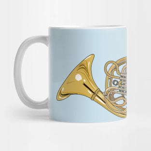 French horn cartoon illustration Mug